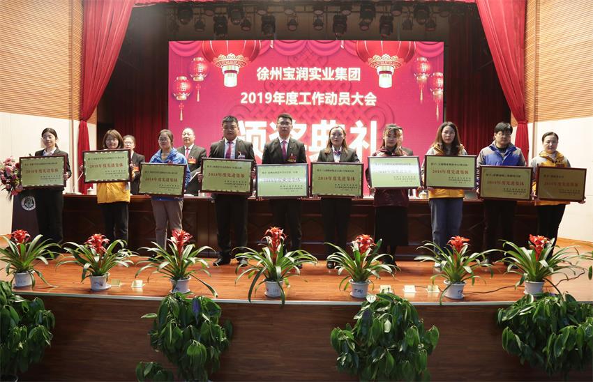 米兰网页版登录入口2019年度工作动员大会---集团公司领导为先进单位和先进个人代表颁奖